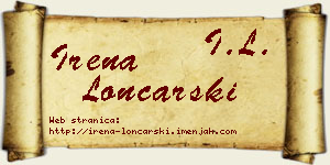 Irena Lončarski vizit kartica